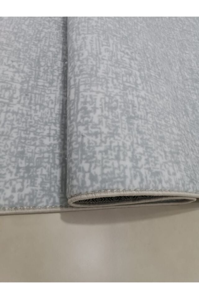 Düz Desen Gri Saçaklı Kaymaz Taban Kesme Yıkanabilir Halı Yolluk 200 x 450 - GRİ
