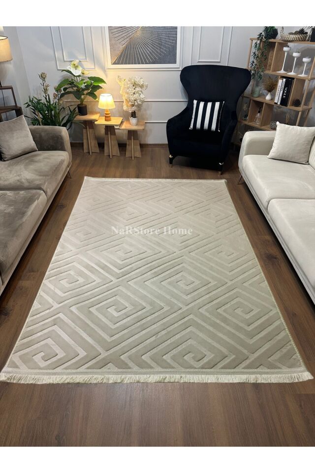 ELİT EMBOS KAHVE VİZON KAYMAZ TABAN YIKANABİLİR KESME HALI YOLLUK Kahverengi - 200 X 700
