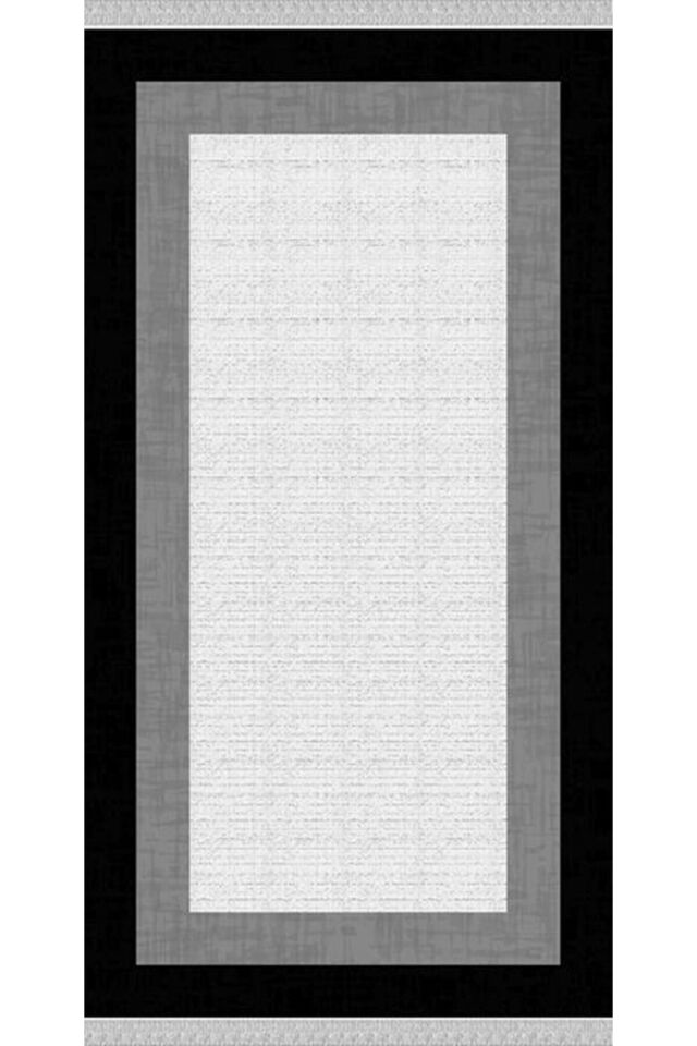 Decoser 2031 Siyah Gri Renk Pamuk Tabanlı Kaymaz Yıkanabilir Halı Kilim