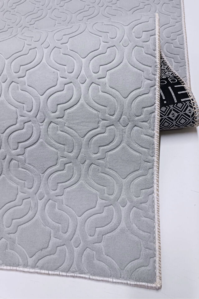 ELİT KABARTMALI KREM BEJ YIKANABİLİR KAYMAZ TABAN KESME YOLLUK HALI Gri̇ - 80 X 280