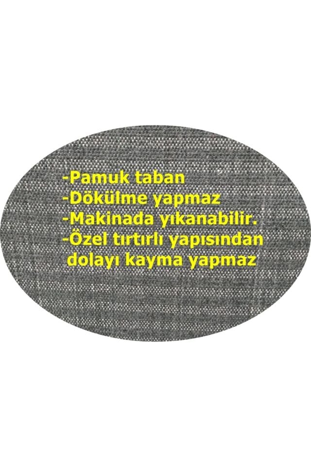 Decoser 2093 Siyah Beyaz Kaymaz Pamuk Tabanlı Yıkanabilir Mutfak Halısı