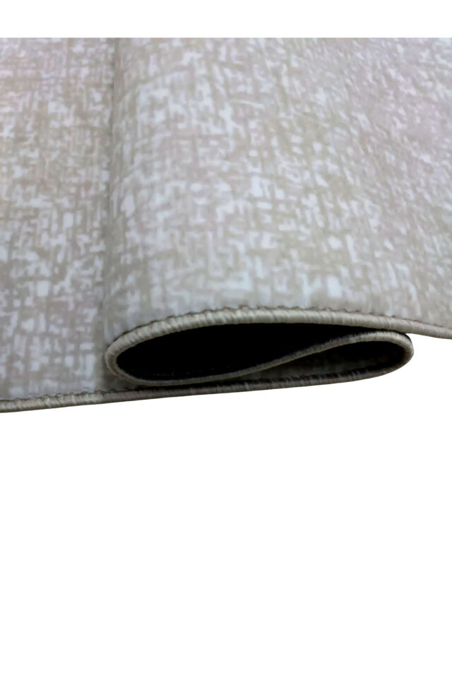 Düz Desen Gri Saçaklı Kaymaz Taban Kesme Yıkanabilir Halı Yolluk 150 x 800 - BEJ