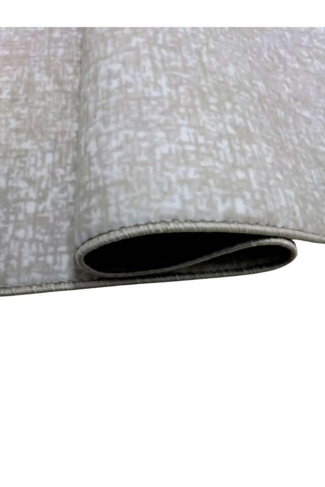Düz Desen Gri Saçaklı Kaymaz Taban Kesme Yıkanabilir Halı Yolluk 150 x 350 - BEJ