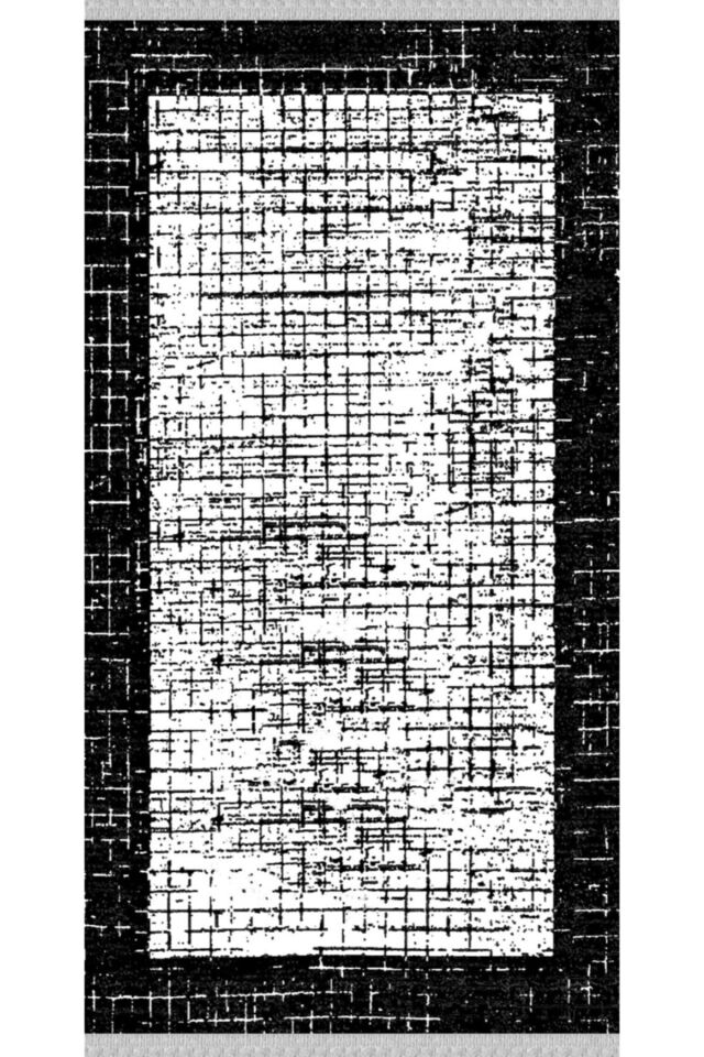 Yıkanabilir Siyah Çerçeveli Kilim