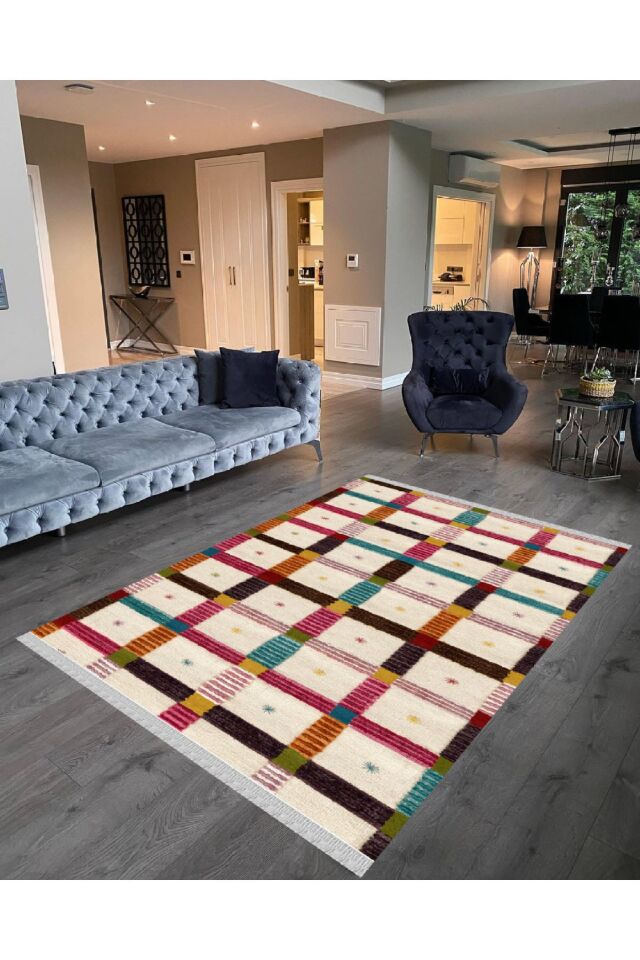 Decoser Nova 4003 Renkli Kaymaz Yıkanabilir Kilim