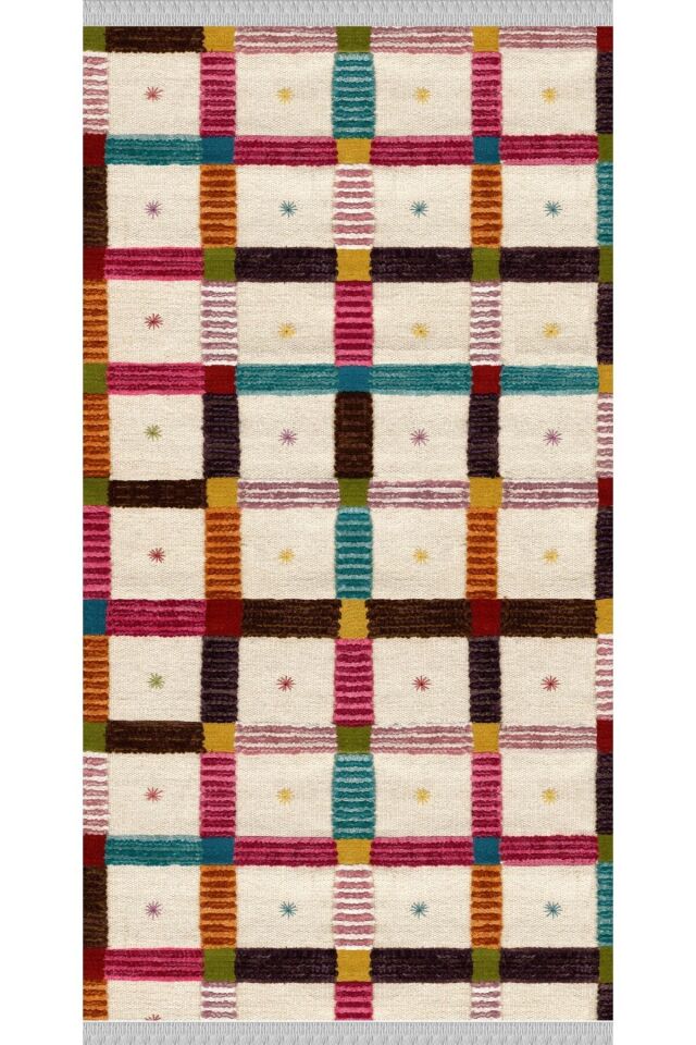 Decoser Nova 4003 Renkli Kaymaz Yıkanabilir Kilim