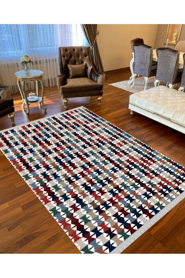 Decoser Nova 4011 Renkli Otantik Kaymaz Yıkanabilir Kilim