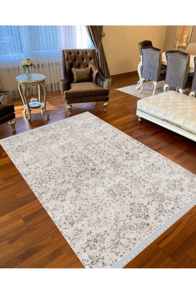 Decoser Nova 4018 Beyaz Otantik Renk Kaymaz Yıkanabilir Kilim