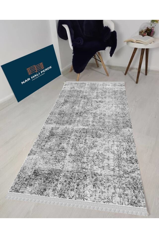 Decoser Nova 4019 Gri Otantik Renk Kaymaz Yıkanabilir Kilim