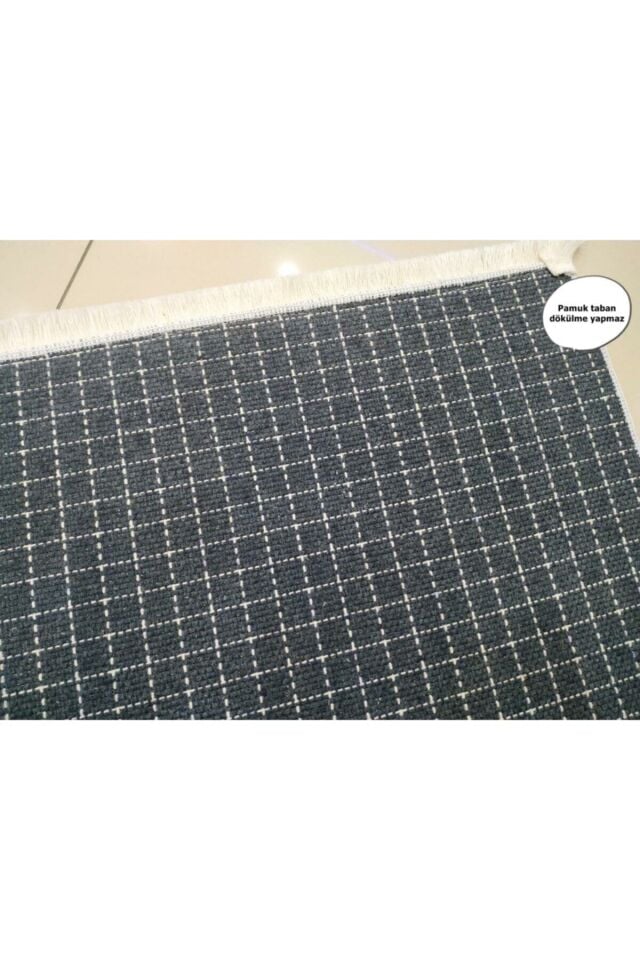 Yıkanabilir Gri Sarı Dekoratif Kilim 6028
