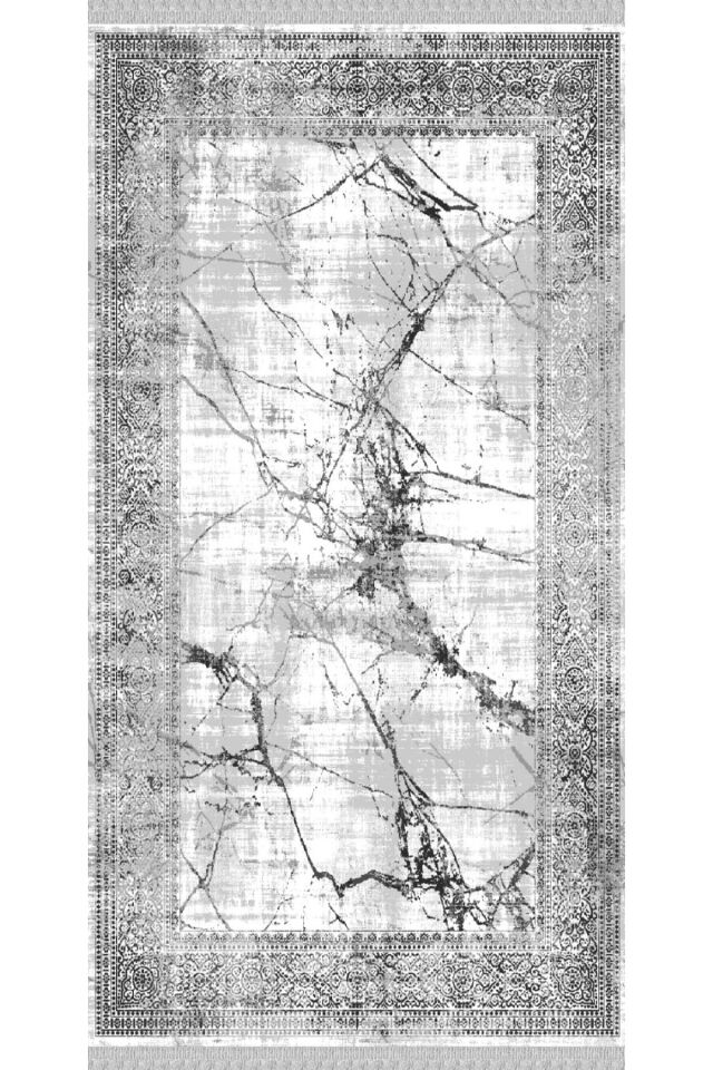 Decoser Nova 6021 Gri Mermer Desen Kaymaz Yıkanabilir Kilim
