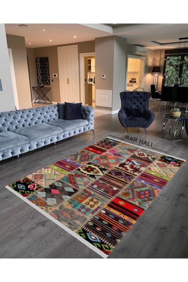 Decoser Nova 4015 Renkli Otantik Pamuk Tabanlı Kilim 80 x 150 - RENKLİ
