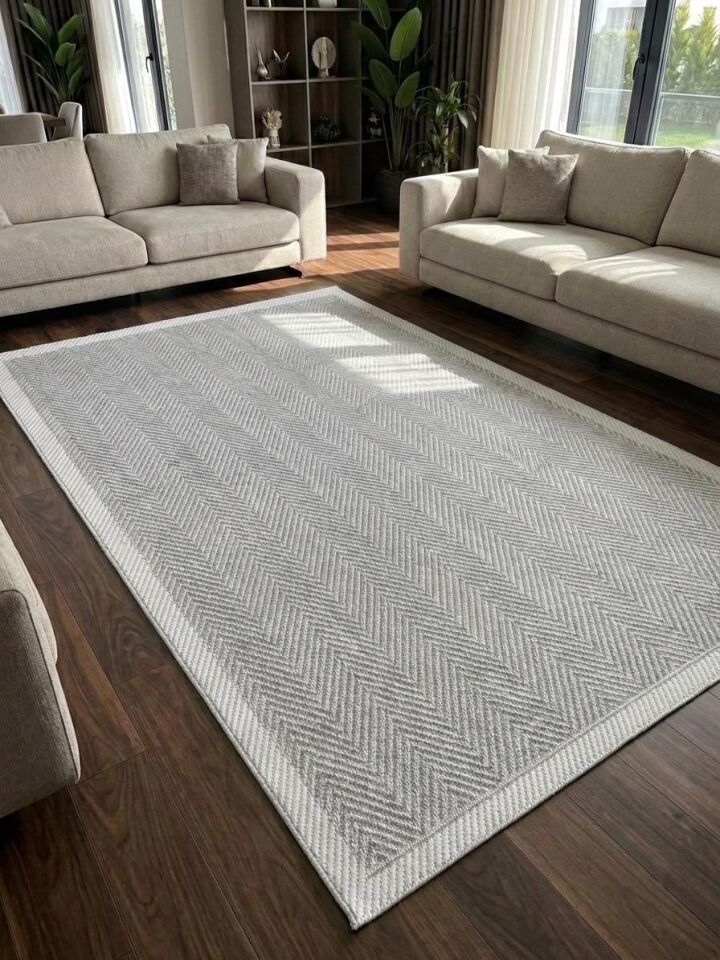 Sisal Jüt Hasır Bordürlü Model Yıkanabilir Dokuma Toz Vermez Halı