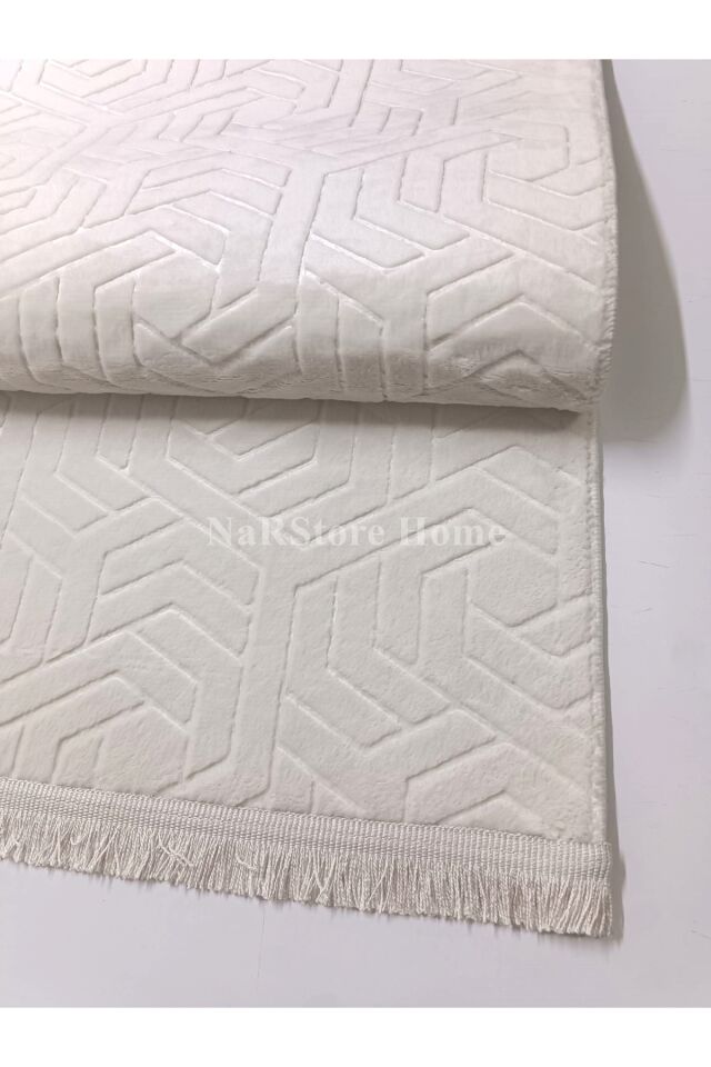 Armoni Saçaklı Kaymaz Tabanlı Kesme Kabartmalı Salon Koridor Mutfak Hali Kahverengi Bej - 150 X 800
