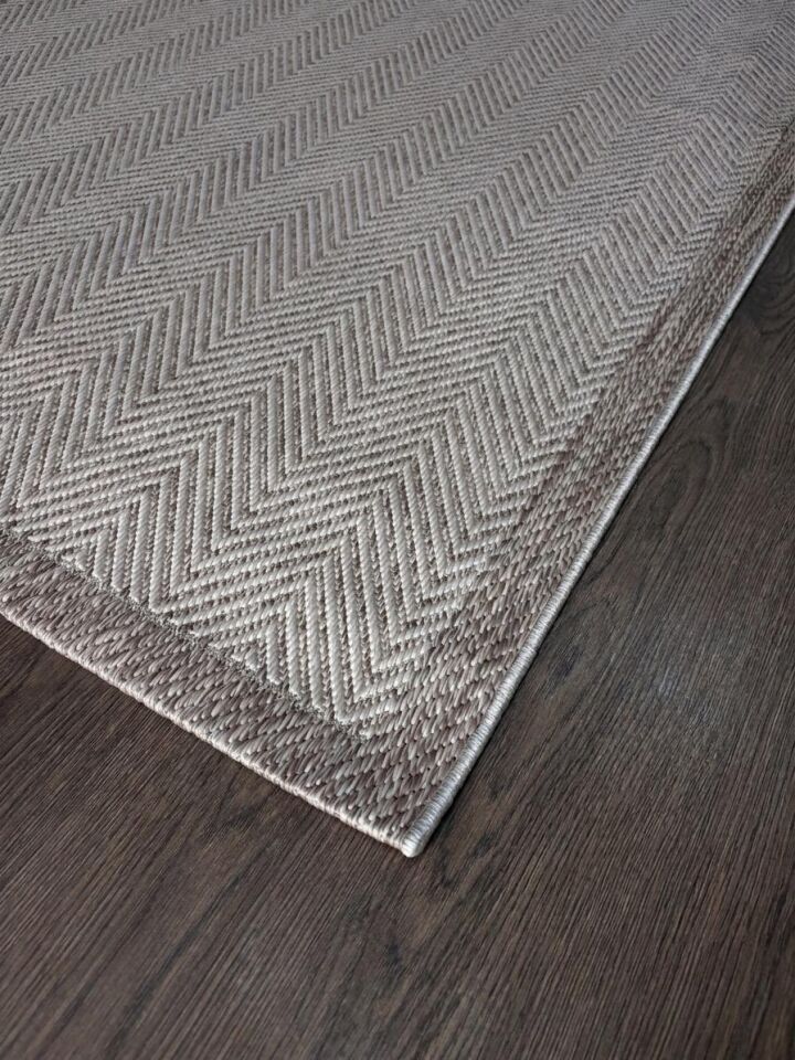 Sisal Jüt Hasır Bordürlü Model Yıkanabilir Dokuma Toz Vermez Halı 80 x 300 - Kahve-Krem