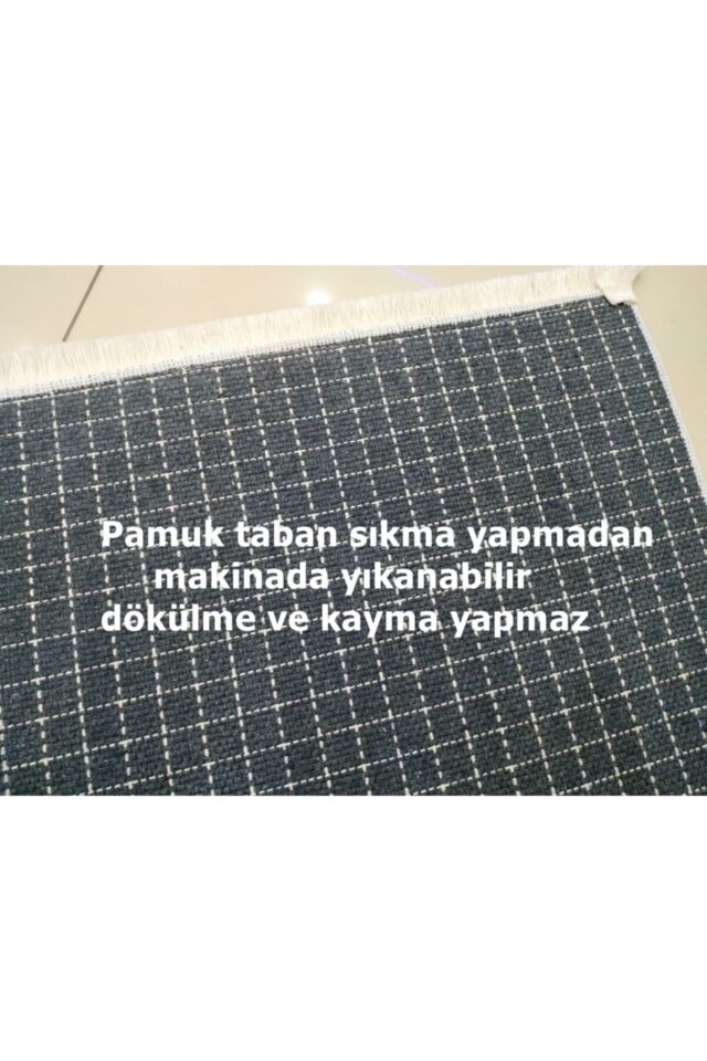 Gri Yıldızlı Bulutlu Yıkanabilir Çocuk Halısı