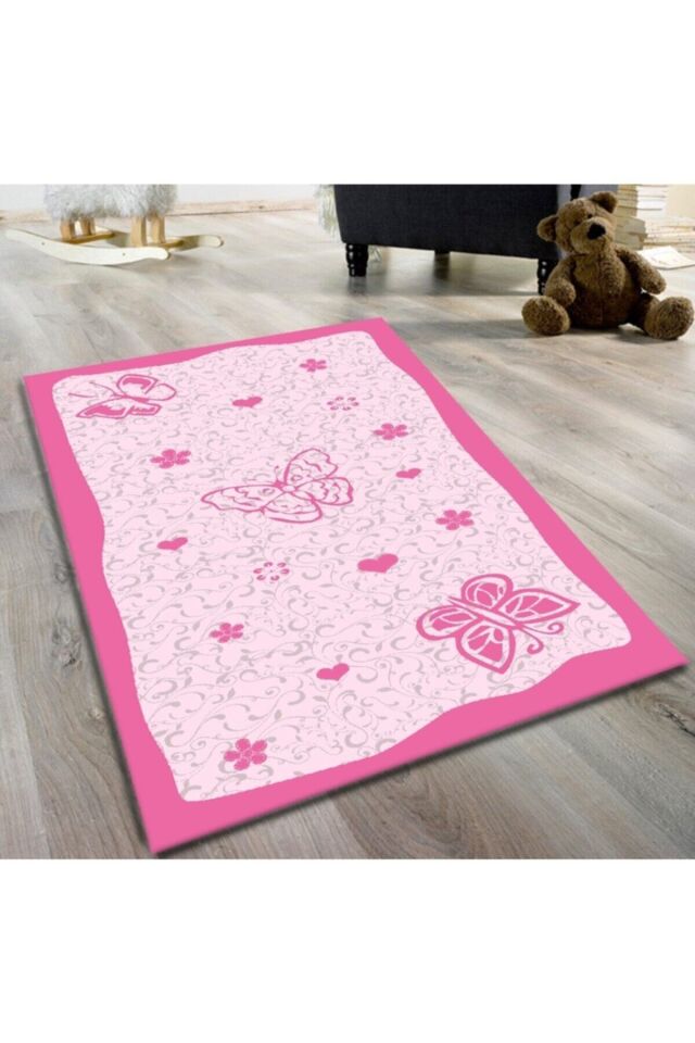 Pembe Desenli Çocuk Halısı