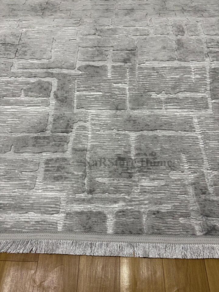 Aksu Stan Kaymaz Tabanlı Kesme Kabartmalı Salon Koridor Mutfak Yıkanabilir Hali Gri 80 x 750 - Açık Gri