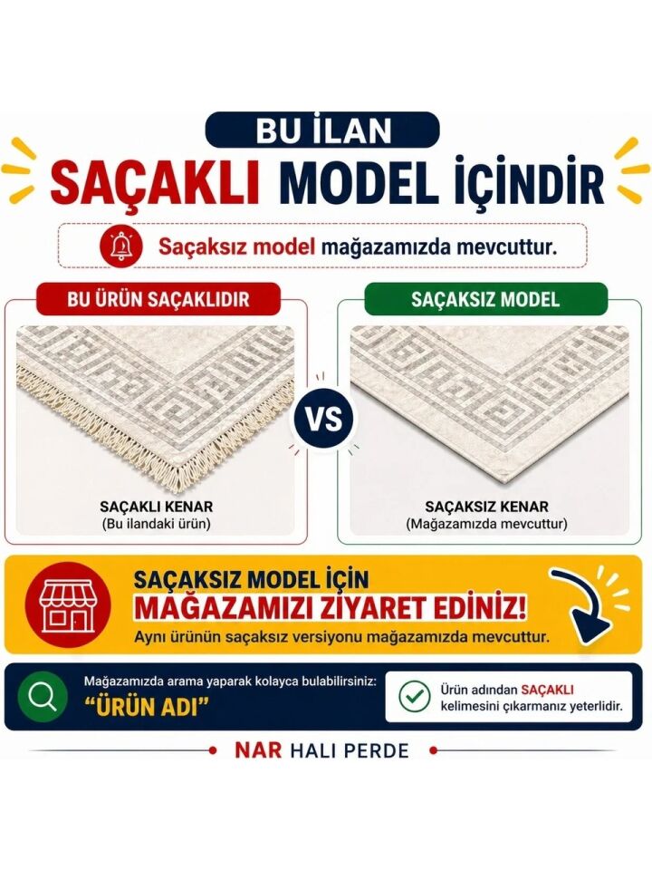 Krem Kaymaz Taban Pon Pon Saçaklı Yıkanabilir Salon Halısı Mutfak Halısı Yolluk 100 x 375 - Krem