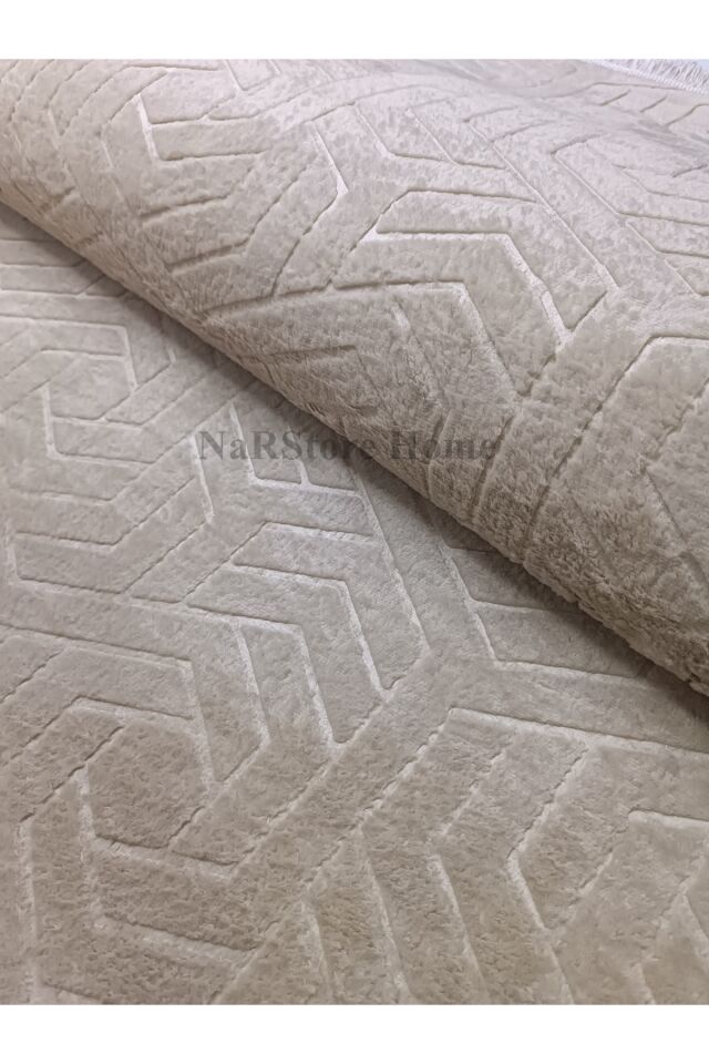 Armoni Saçaklı Kaymaz Tabanlı Kesme Kabartmalı Salon Koridor Mutfak Hali Kahverengi 120 x 250 - Kahve