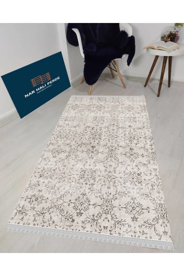 Decoser Nova 4018 Beyaz Otantik Renk Kaymaz Yıkanabilir Kilim Beyaz - 160 X 230