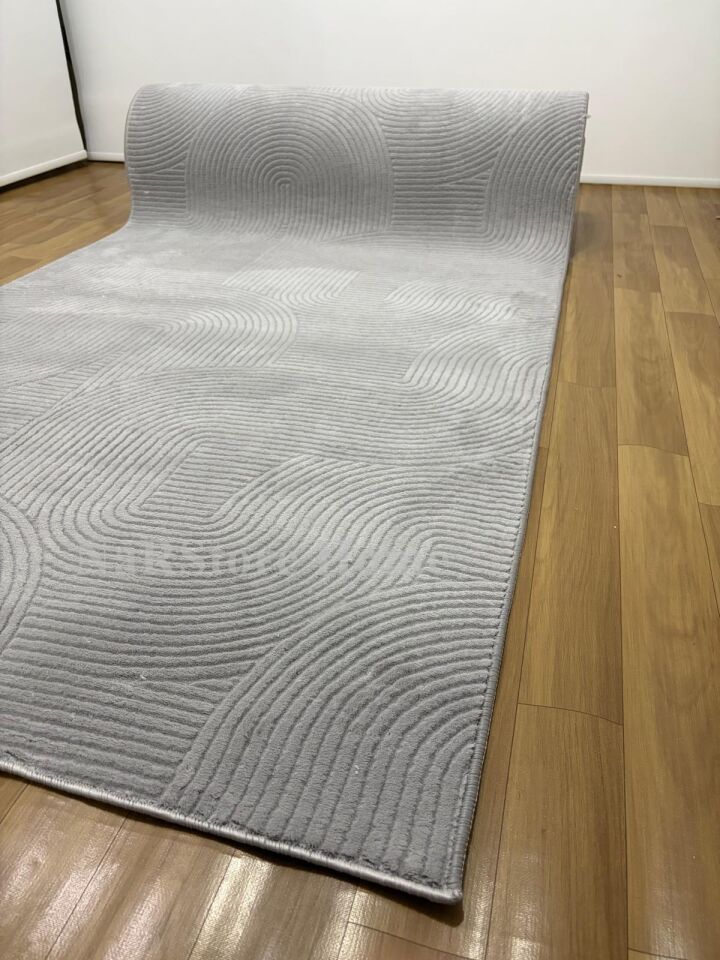 Rölyef Joy Gri Kaymaz Taban Kesme Halı Yolluk 40 x 60 - GRİ