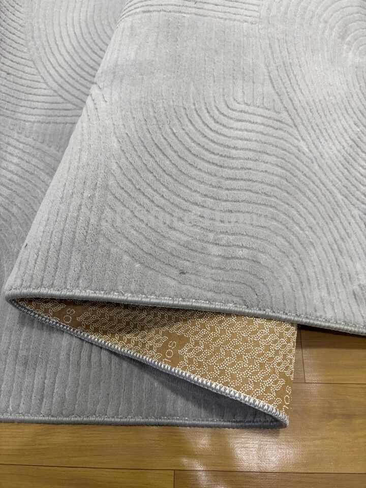 Rölyef Joy Gri Kaymaz Taban Kesme Halı Yolluk 40 x 60 - GRİ