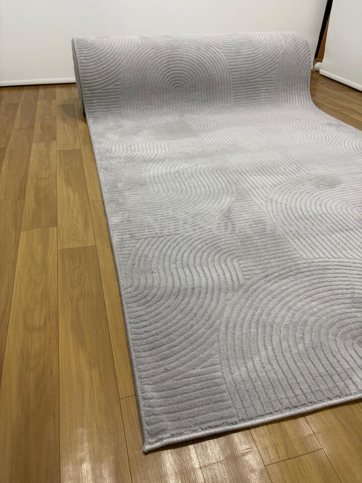 Rölyef Joy Gri Kaymaz Taban Kesme Halı Yolluk 40 x 60 - GRİ