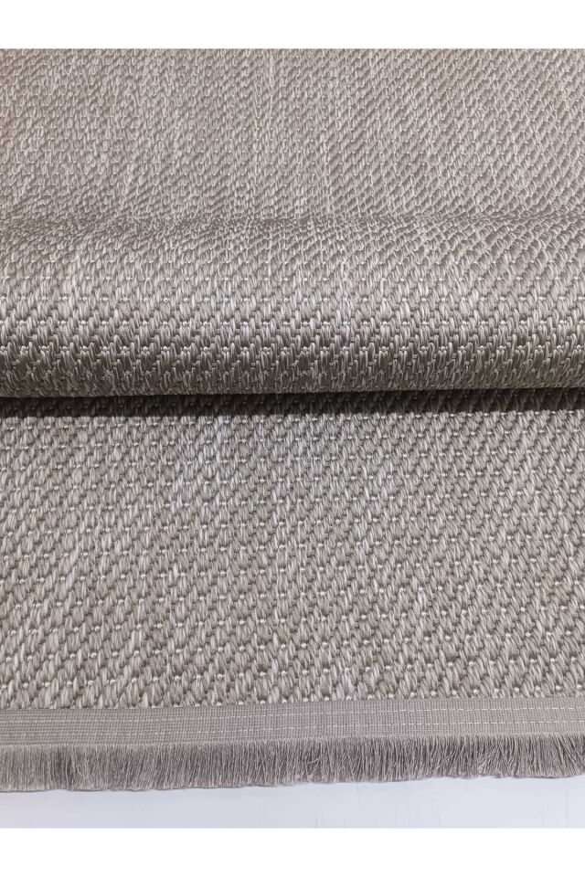 Sisal Beyaz Gri Jüt Hasır Bordürlü Model Renk Dokuma Yıkanabilir Toz Vermez Halı 120 x 180 - BEJ