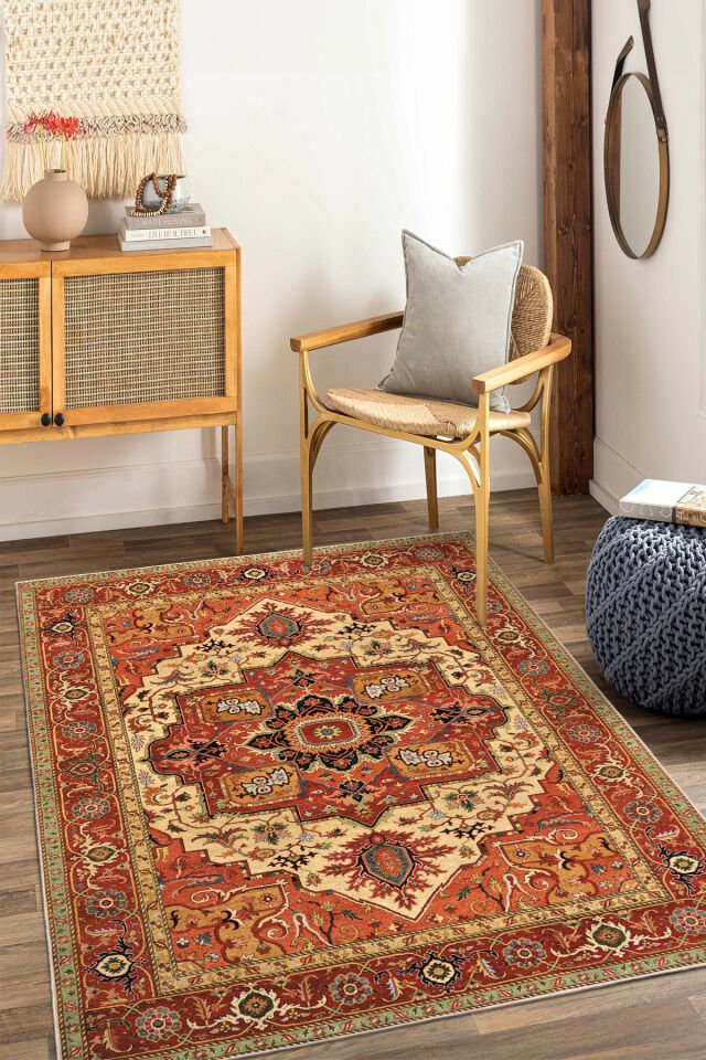 Dekoratif Yıkanabilir,İnce, Kaymaz Tabanlı, Modern Salon Halısı, Mutfak Halısı, Yolluk KCFRHT063 80 x 350