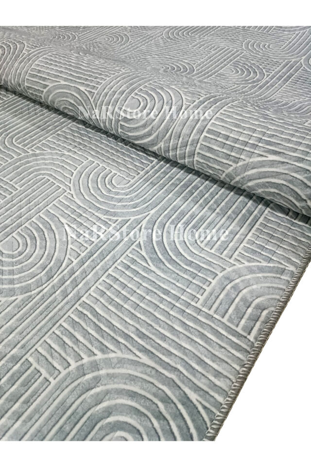 KAYMAZ TABAN SMART DİAMOND GRİ KABARTMALI  YIKANABİLİR KESME YOLLUK HALI Gri - 200 X 500