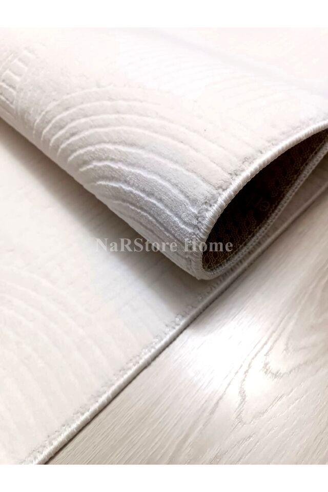 Rölyef Joy Krem Saçaklı Kaymaz Taban Kesme Halı Yolluk 150 x 600 - Açık Bej