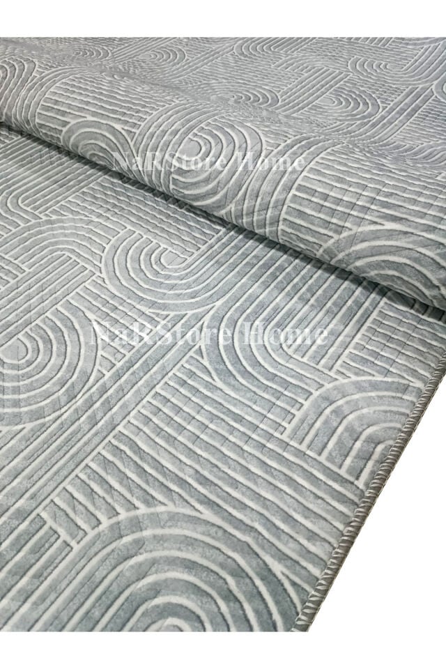 KAYMAZ TABAN SAÇAKLI SMART DİAMOND GRİ KABARTMALI YIKANABİLİR KESME YOLLUK HALI Beyaz - 100 x 400