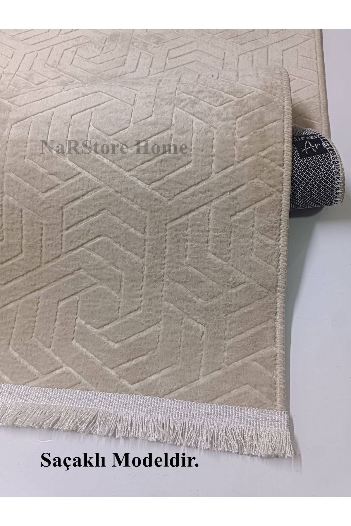 Armoni Saçaklı Kaymaz Tabanlı Kesme Kabartmalı Salon Koridor Mutfak Hali Kahverengi Kahve - 120 x 700