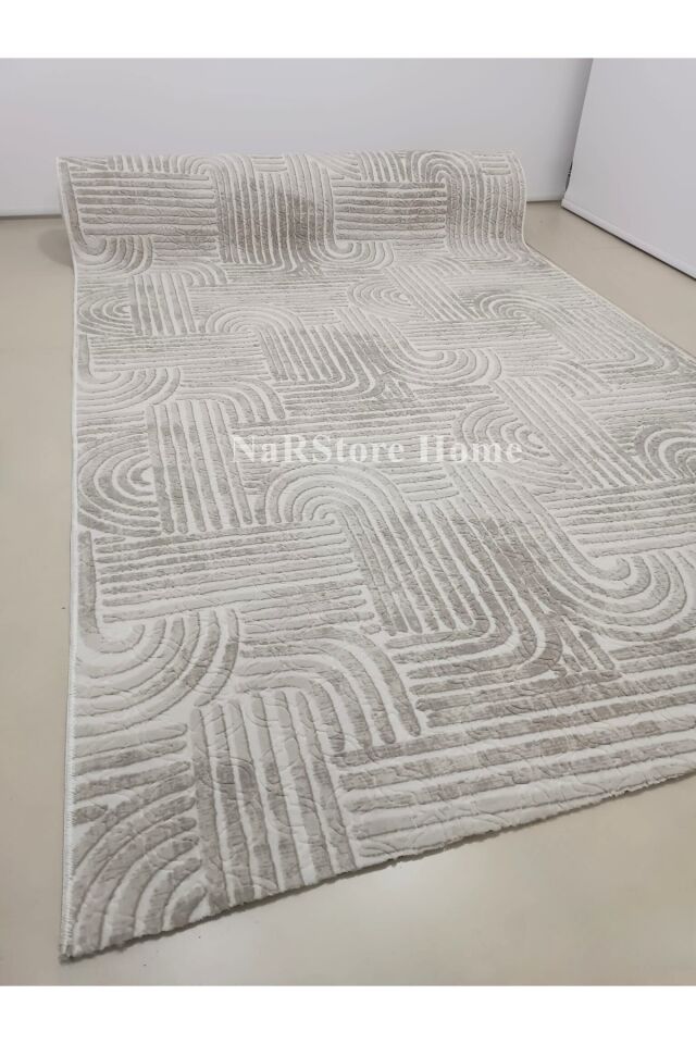 ELİT OSSO KREM VİZON KABARTMALI KAYMAZ TABAN YIKANABİLİR KESME YOLLUK HALI 150 x 700 - VİZON