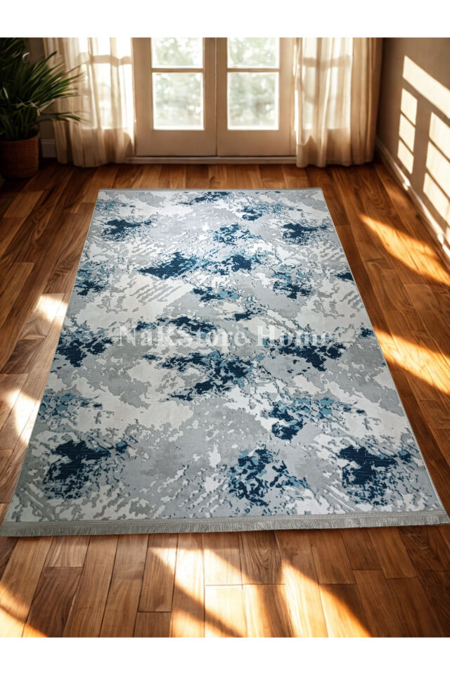 Renkli Multi Saçaklı Kaymaz Tabanlı Kesme Yıkanabilir Hali Yolluk GRİ - 120 x 200