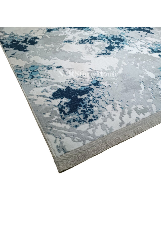 Renkli Multi Saçaklı Kaymaz Tabanlı Kesme Yıkanabilir Hali Yolluk GRİ - 120 x 200