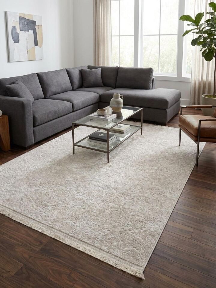 Kaymaz Tabanlı Saçaklı Yıkanabilir Leke Tutmaz Kesme Kabartmalı Salon Koridor Mutfak Halısı 100 x 350 - VİZON