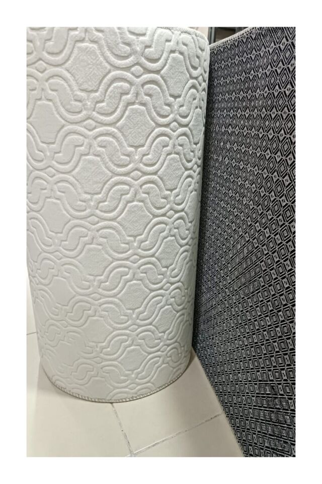ELİT KABARTMALI KREM BEJ YIKANABİLİR KAYMAZ TABAN KESME YOLLUK HALI Bej - 100 X 380