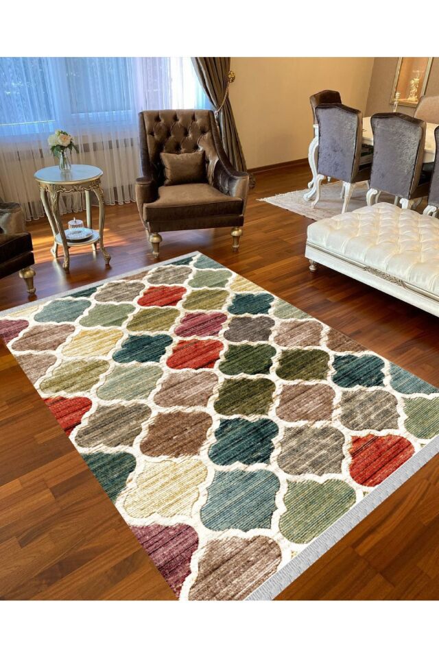 Decoser Nova 4010 Renkli Kaymaz Yıkanabilir Kilim