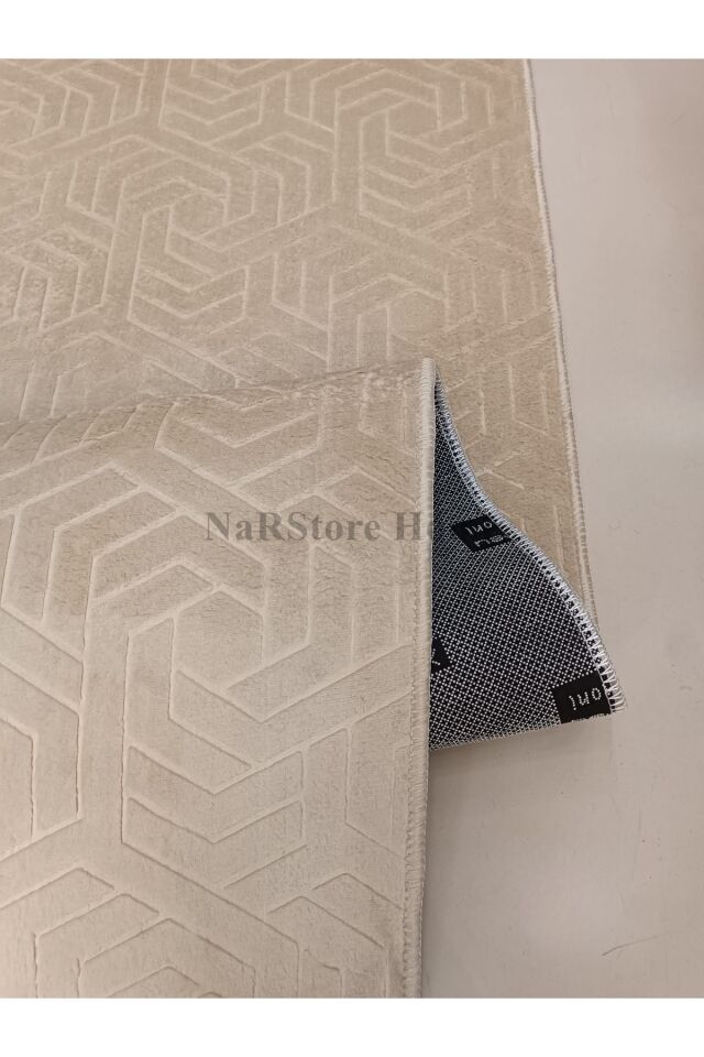 Armoni Saçaklı Kaymaz Tabanlı Kesme Kabartmalı Salon Koridor Mutfak Hali Kahverengi KAHVERENGİ - 100 x 230