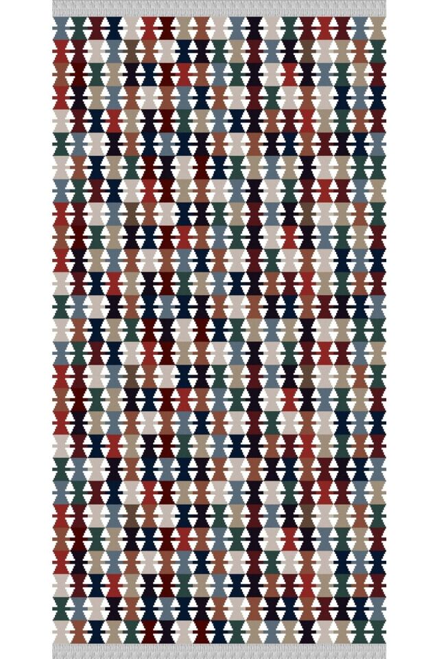 Decoser Nova 4011 Renkli Otantik Kaymaz Yıkanabilir Kilim 80 x 150 - RENKLİ
