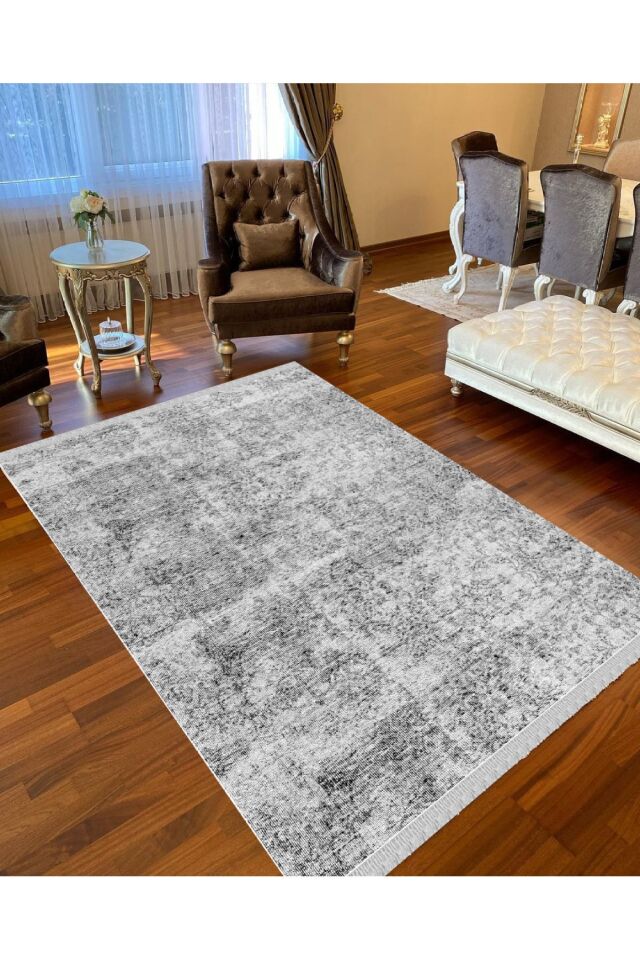 Decoser Nova 4019 Gri Otantik Renk Kaymaz Yıkanabilir Kilim 80 x 150 - GRİ