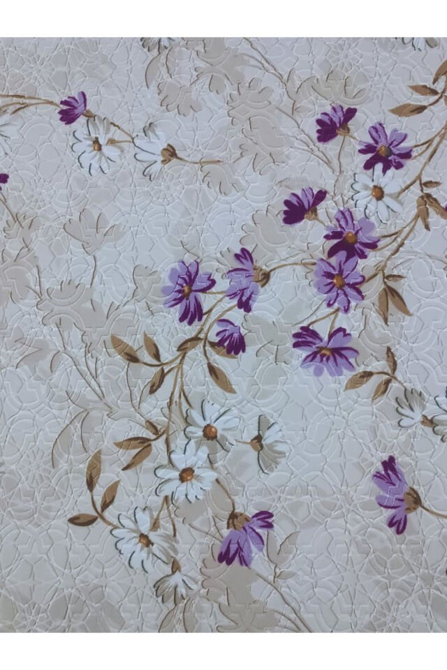 ELİT KABARTMALI KREM BEJ YIKANABİLİR KAYMAZ TABAN KESME YOLLUK HALI Lila - 100 X 100