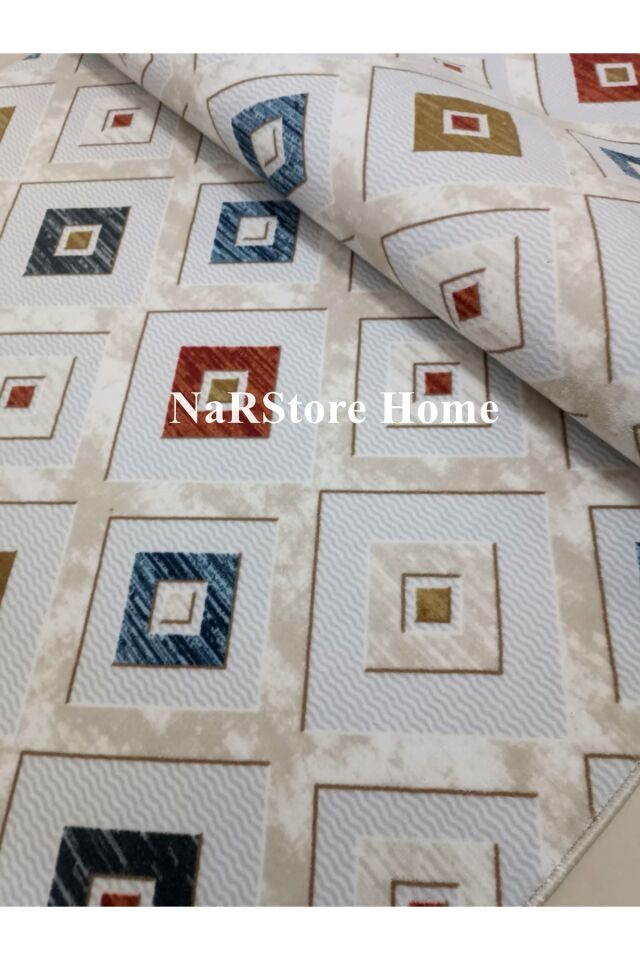 Renkli Multi Saçaklı Kaymaz Tabanlı Kesme Yıkanabilir Hali Yolluk 100 x 300 - Çok Renkli