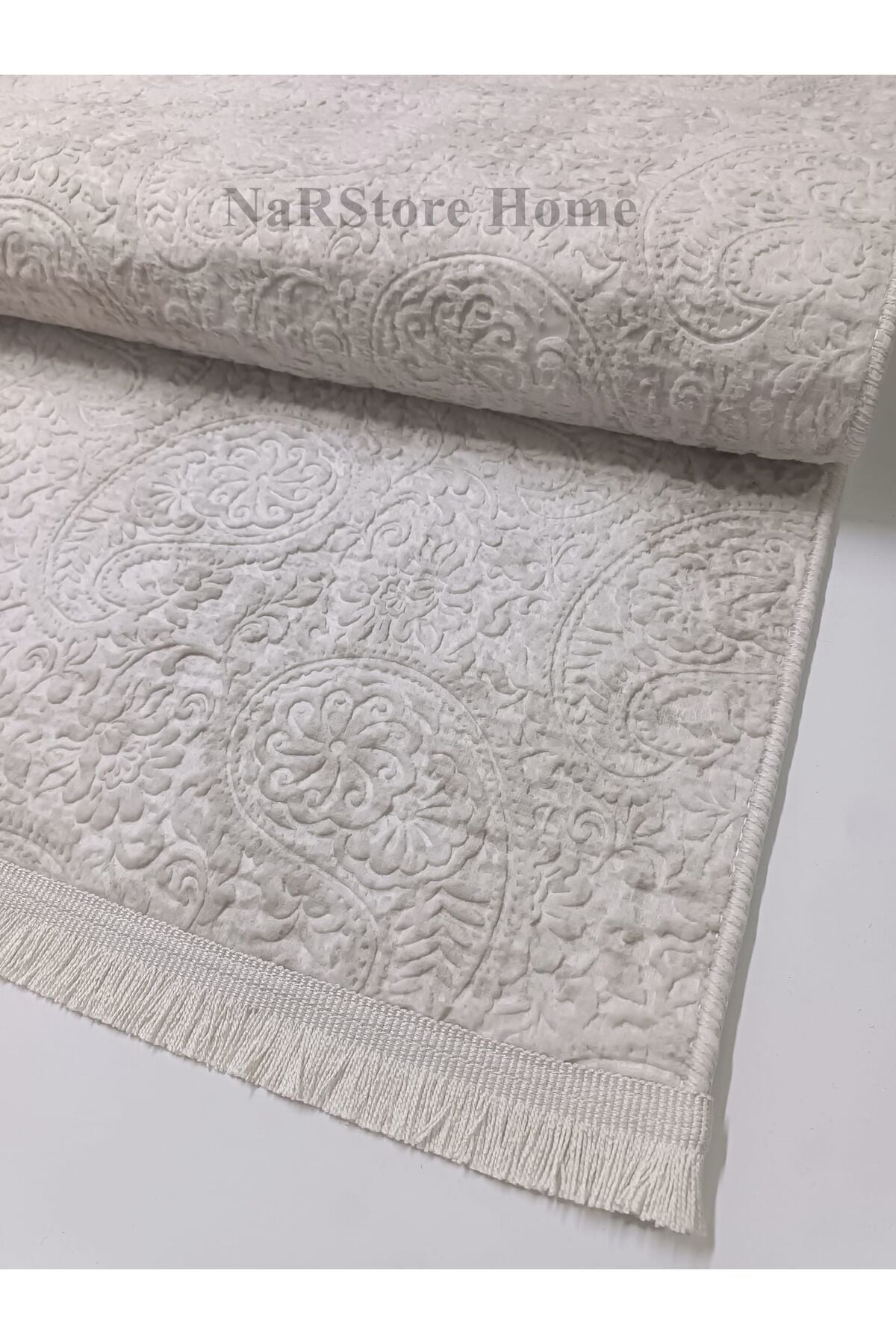 Kaymaz Taban Saçaklı Kesme Halı Yolluk Nevra Dinar Antrasit 80 x 500 - VİZON
