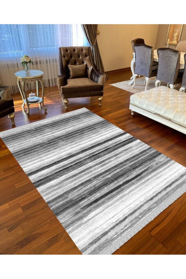 Decoser Nova 4031 Düz Gri Kaymaz Yıkanabilir Kilim 80 x 150 - GRİ