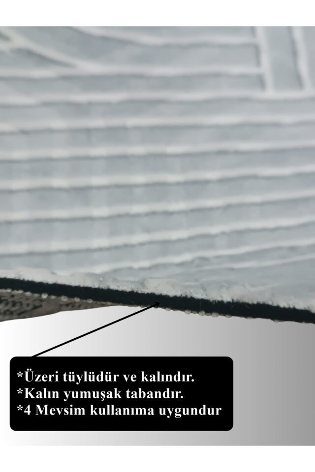 KAYMAZ TABAN SMART DİAMOND GRİ KABARTMALI  YIKANABİLİR KESME YOLLUK HALI GRİ - 80 x 350