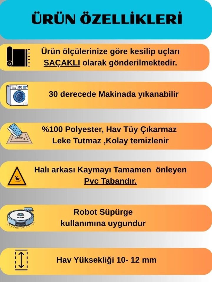 Kaymaz Taban Saçaklı Krem Bej Modern Geometrik Yıkanabilir Koridor Salon Mutfak Yolluk Halı 80 x 600 - BEJ