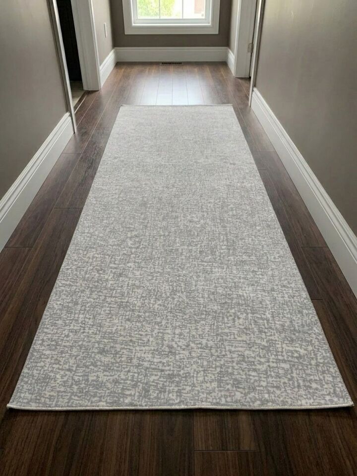 Düz Desen Gri Yıkanabilir Kaymaz Taban Kesme Halı Yolluk 80 x 200 - GRİ